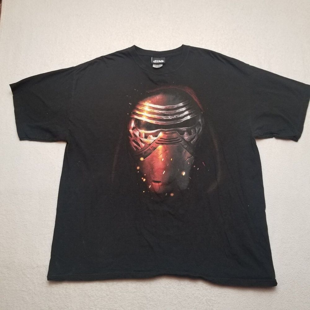 Star Wars: 'Kylo Ren's Mask' TFA 100% Cotton black T-Shirt‎ Lucasfilm Ltd Sz 2XL